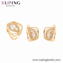 64617 xuping 18K plaqué or pierres précieuses style élégant ensemble de bijoux de mode pour les femmes